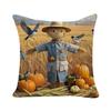 Halloween Pumpkin Linen Cushion Cover New Scarecrow Printed Cushion Cover Holiday Decorative Cushion Cover