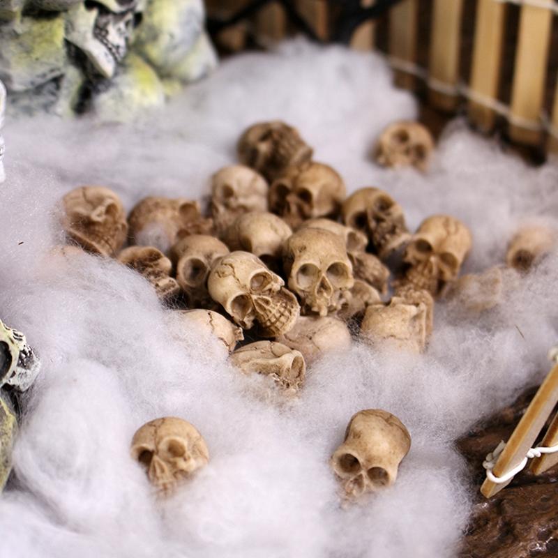 10/20 Stück Halloween Schädelköpfe Modell Gruselige Streichrequisiten Mini Harz Skelett Ornament Halloween Party Dekorationen Spukhaus