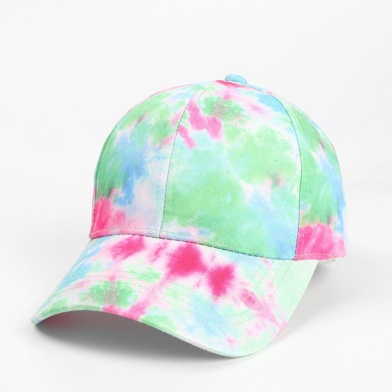 New Fashion Women Tie Dye Cap Multicolor Irregular Print Baseball Cap Female Outdoor Streetwear Summer Baseball Hats