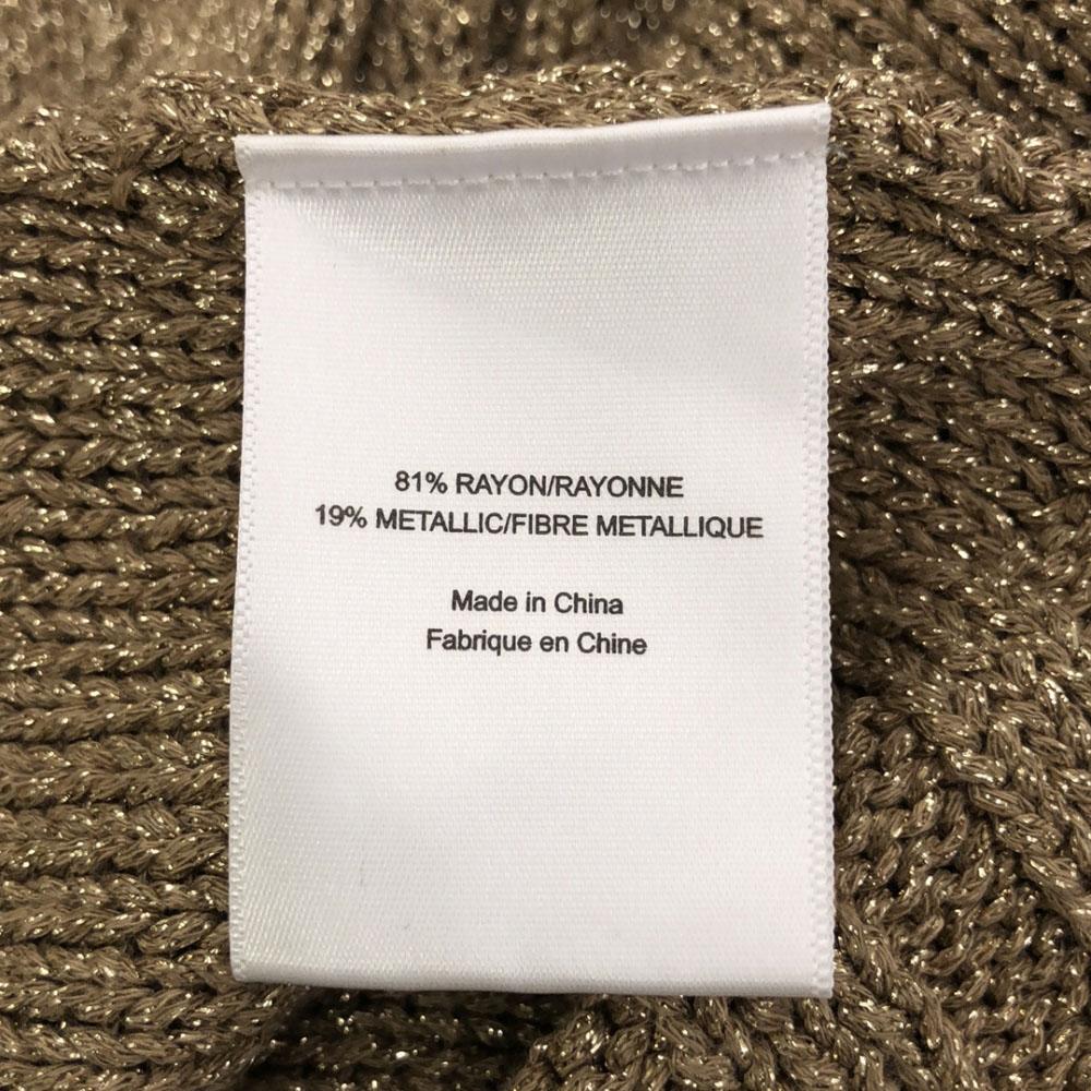 Tory Burch Lame Long Sleeve Knit Cardigan L Beige Women Used