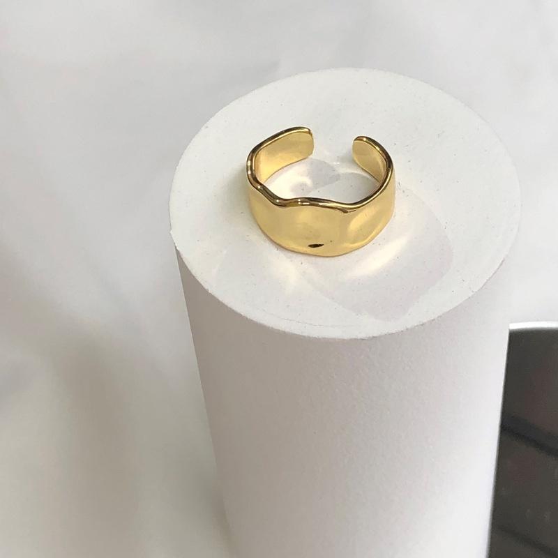 Gold-plated Jewelry Irregular Bumpy Tin Foil Pattern Adjustable Opening Rings Gold-plated Jewelry Irregular Bumpy Tin Foil Pattern Adjustable Opening Rings