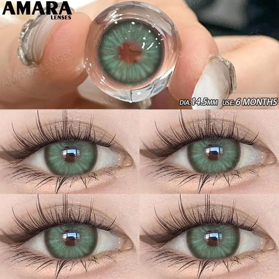AMARA  Colored Contacts Lenses Brown Lenses Purple Lens Natural Look Cosmetics Colored Pupils Eyes Color Lens Soft High Quality