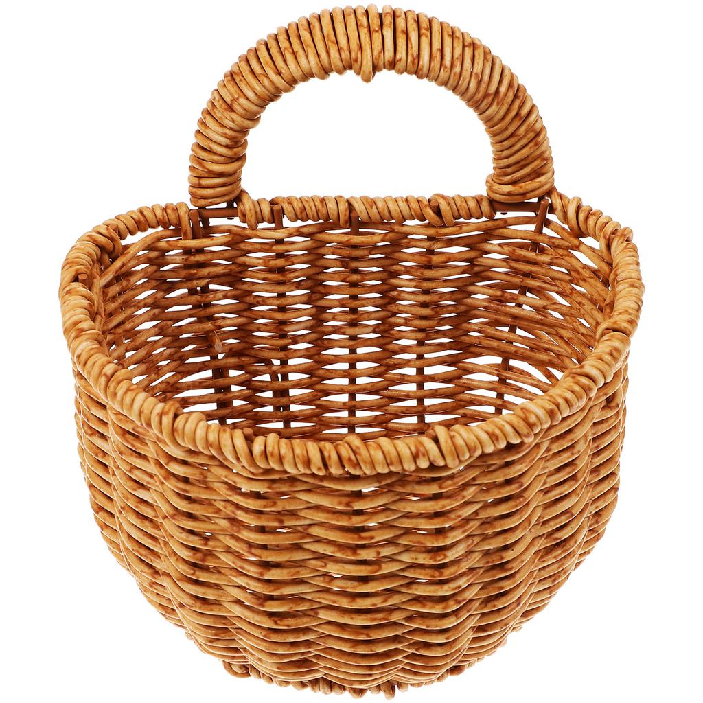 Plastic Woven Wall Storage Basket Modern Simple Fruit Basket for Home Restaurant Picnic Kitchen Storage Organizer