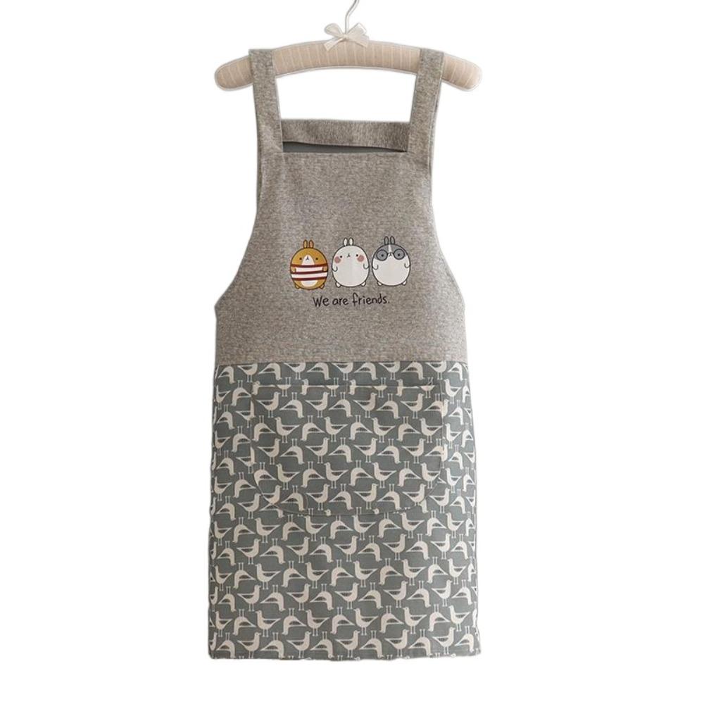 

Breathable Kitchen Apron Fashion Cooking Apron Cafe Overalls Canvas Apron Women сірий