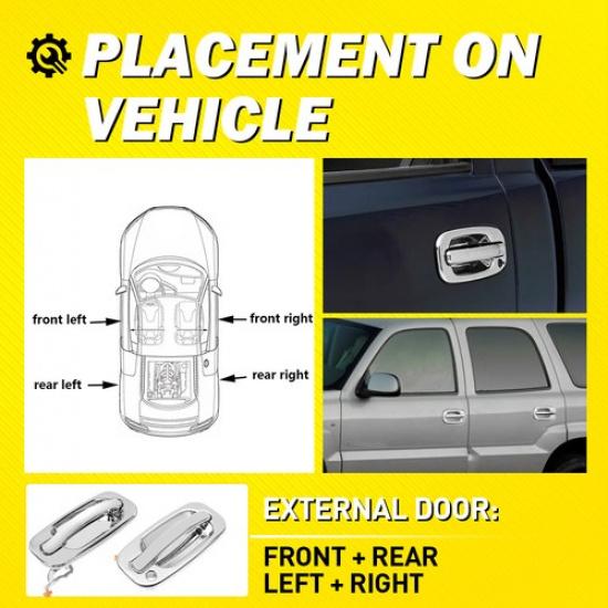 New Chrome Car Door Handle Replacement For 2001-2007 Chevry Silverado 1500 2500