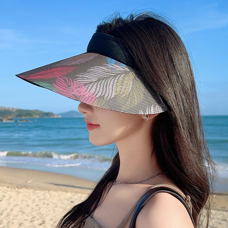 

Printed Open-top Headband Hat - Women s Summer Wide Brim Sun Hat - Versatile Sun Visor for Beach Vacations and Outdoor Activities 56-60CM