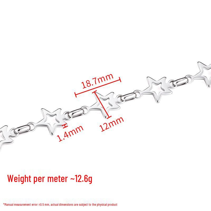 Handmade Stainless Steel Four-Leaf Clover Star Chain for DIY Jewelry, Necklaces, Bracelets & Clothing Accessories