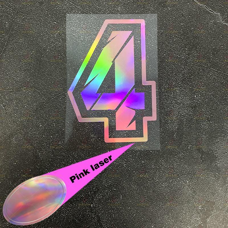 1PC Laser Pink Motorcycle Number Stickers 0-9 Waterproof for Motorbike Helmet Fuel Tank Fender DIY Bicycle Scooter Vinyl Decals
