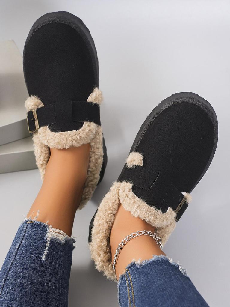 Women's Retro Snow Boots Fleece-lined Moccasins, 2025 Thick-soled Slip-on Winter Shoes.