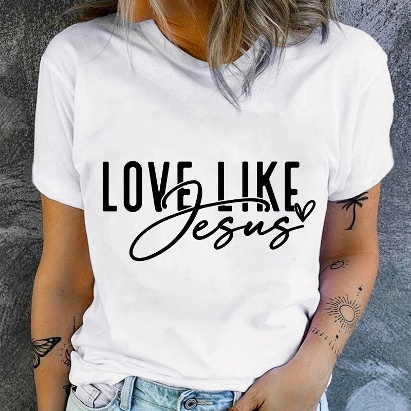 Heart & Happy Slogan Print T-shirt Cute Short Sleeve Crew Neck Casual Top Women's Clothing Valentine's Day for Summer & Spring