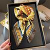 71Cm small square scarf imitation silk scarf headscarf plant petal printing neck protection scarf professional versatile scarf scarf scarf