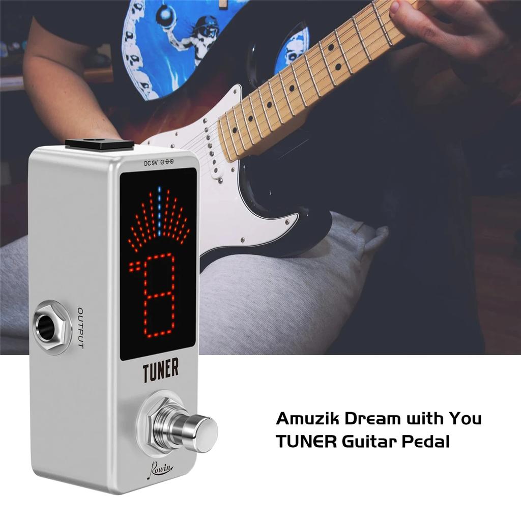 Pedale accordatore per chitarra Rowin LT-910 Lega di Zinco Alta Precisione Pedali accordatore cromatico per chitarra Accessori per chitarre elettriche