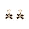 Elegant Silver Needle Diamond Bow Earrings - Luxurious, High-Quality Fashion for Women