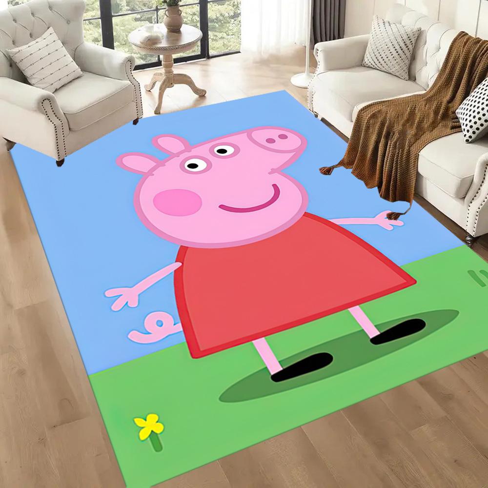 Peppa Pig Garden Adventure Square rugs are a great choice for living rooms, bedrooms, home décor, and as gifts.