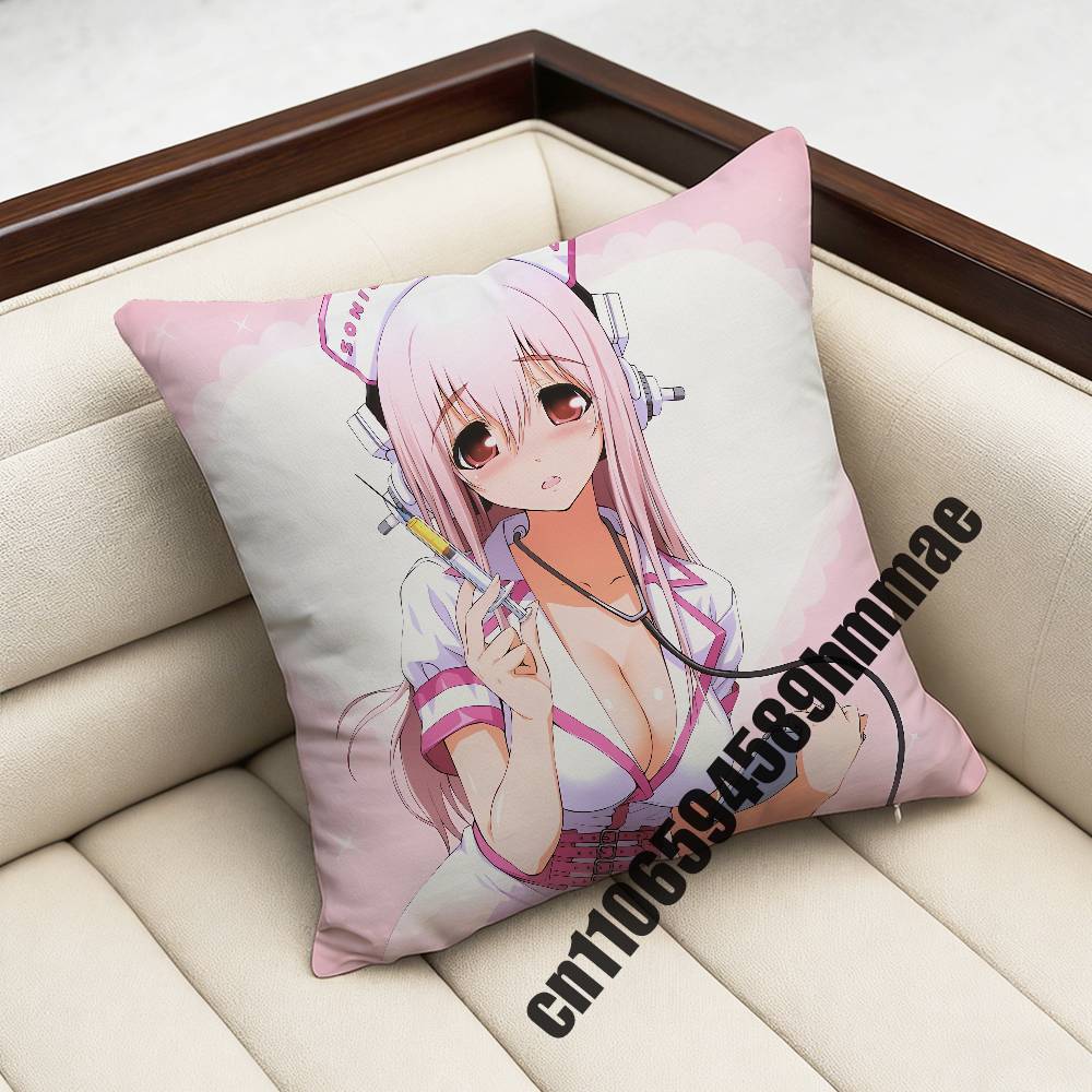 Cartoon Virtual Singer SSuper Sonico Throw Pillow Case Sham For xcm xcm Square Car Pillowcase Pad Cushion Cover