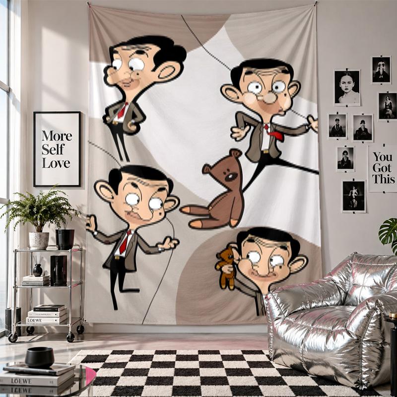 Wall TapestryMr Bean Art Hanging Cloth Decorative Background Cover for Room Decoration