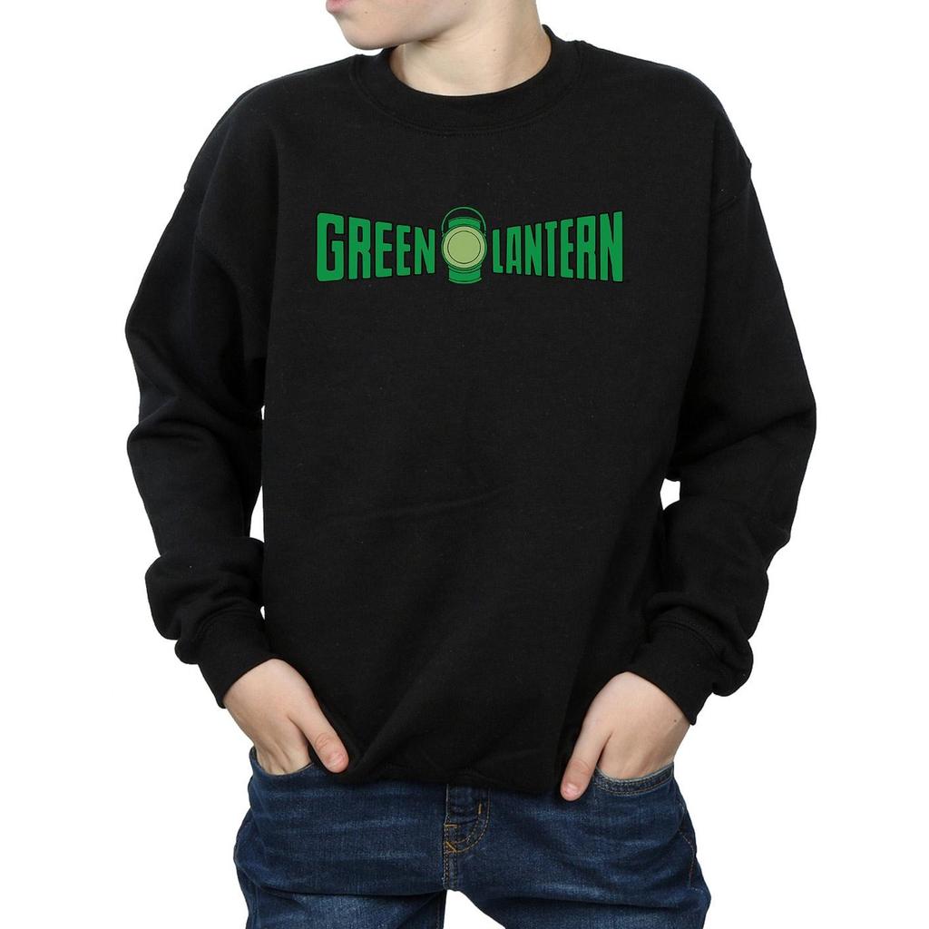 DC Comics Boys Green Lantern Text Logo Sweatshirt