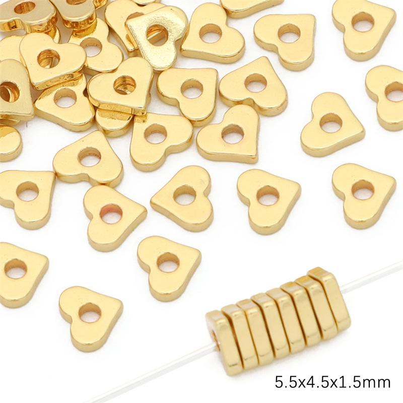 Copper Retention 14K Gold-Filled Plum Blossom Heart Spacers, 925 Silver DIY Ancient Style Jewelry Accessories for Bracelets, Necklaces, Earrings