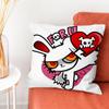 BBloody Bunny Pillow Case Plush Fabric Soft DoubleSided Printed Sofa Warm Winter Home Gift Cushion Cover