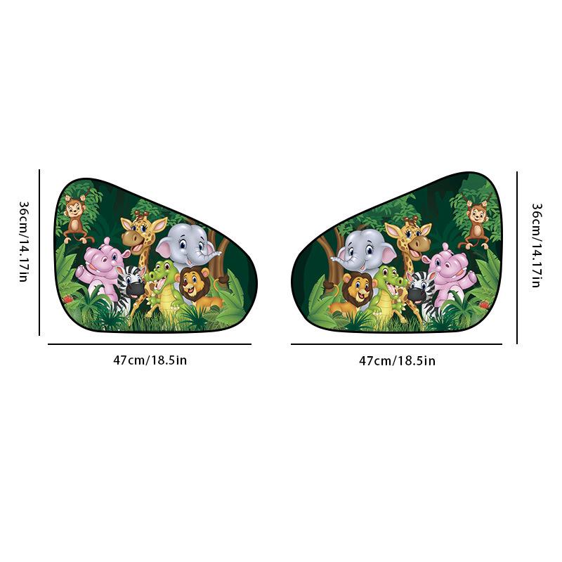 Car Side Window Cartoon Sun Shade - Heat Insulation & Light Blocking PVC Film