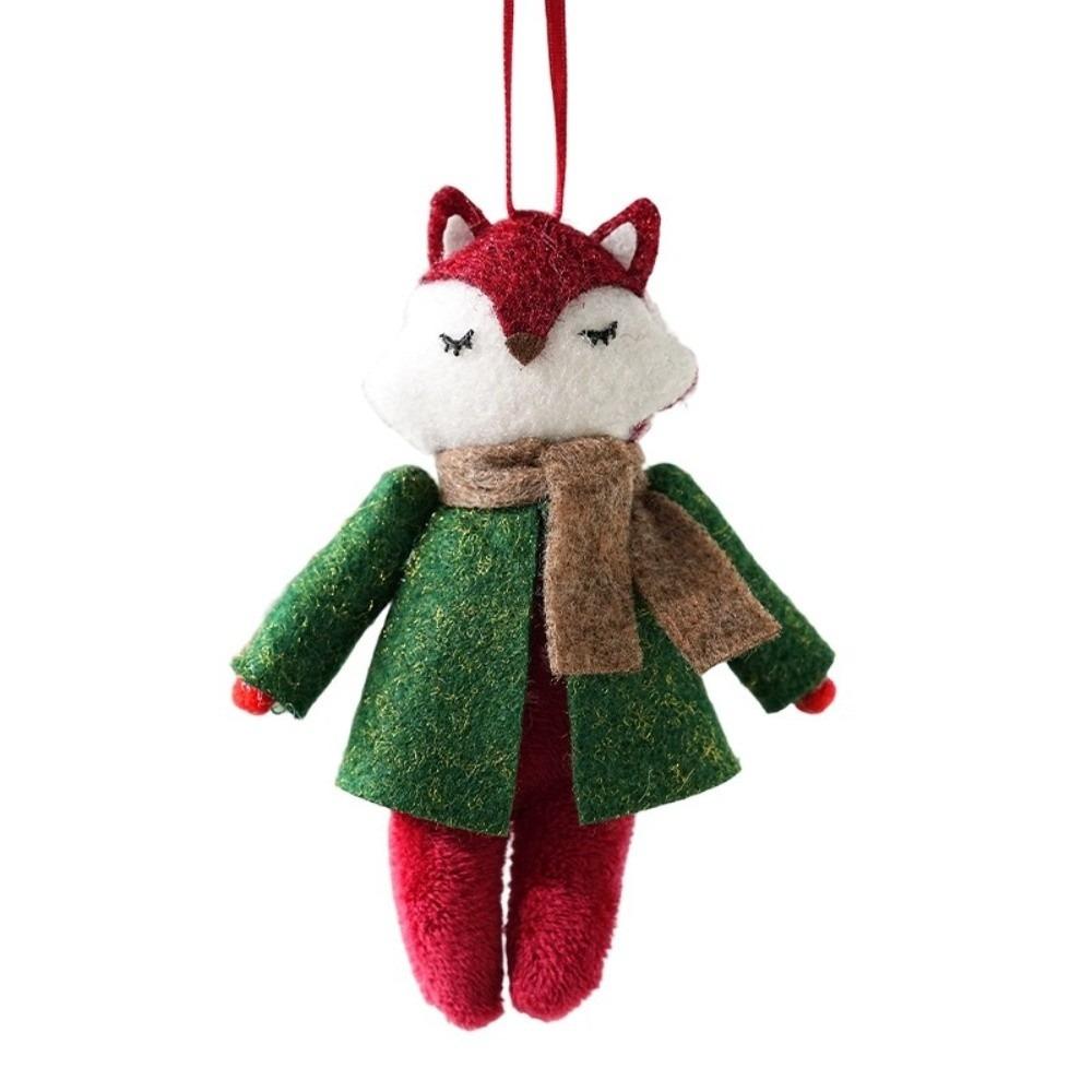 Elk Fox Tree Hanger Hanging Rope Xmas Decoration Cute Doll Pendant  Party Layout