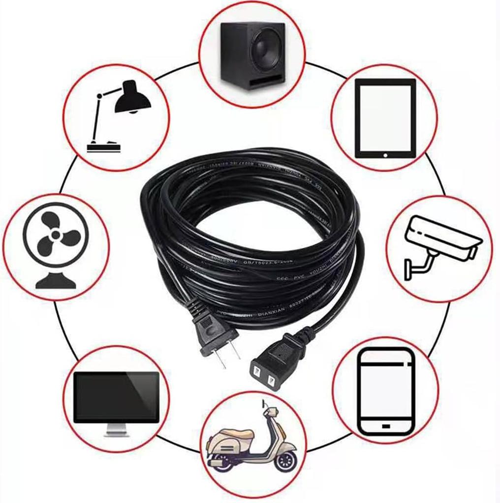Power Extension Cord, 10m Extension Cord, Outdoor Power Extension Cord, for Work, Indoor and Outdoor Use, Lengths 2m3m5m10m15m, PVC Material,