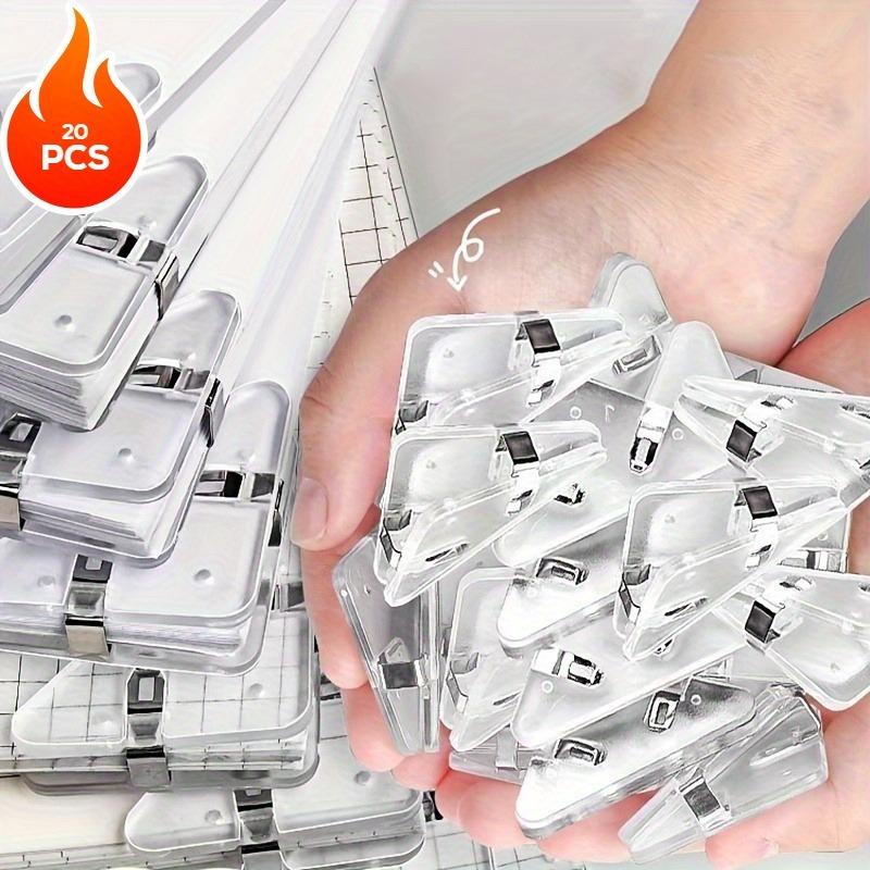 

20/30pcs Transparent Triangle Clips,Right Angle Reinforced Corner Protectors for Documents,Books, Test Papers, Office School Use