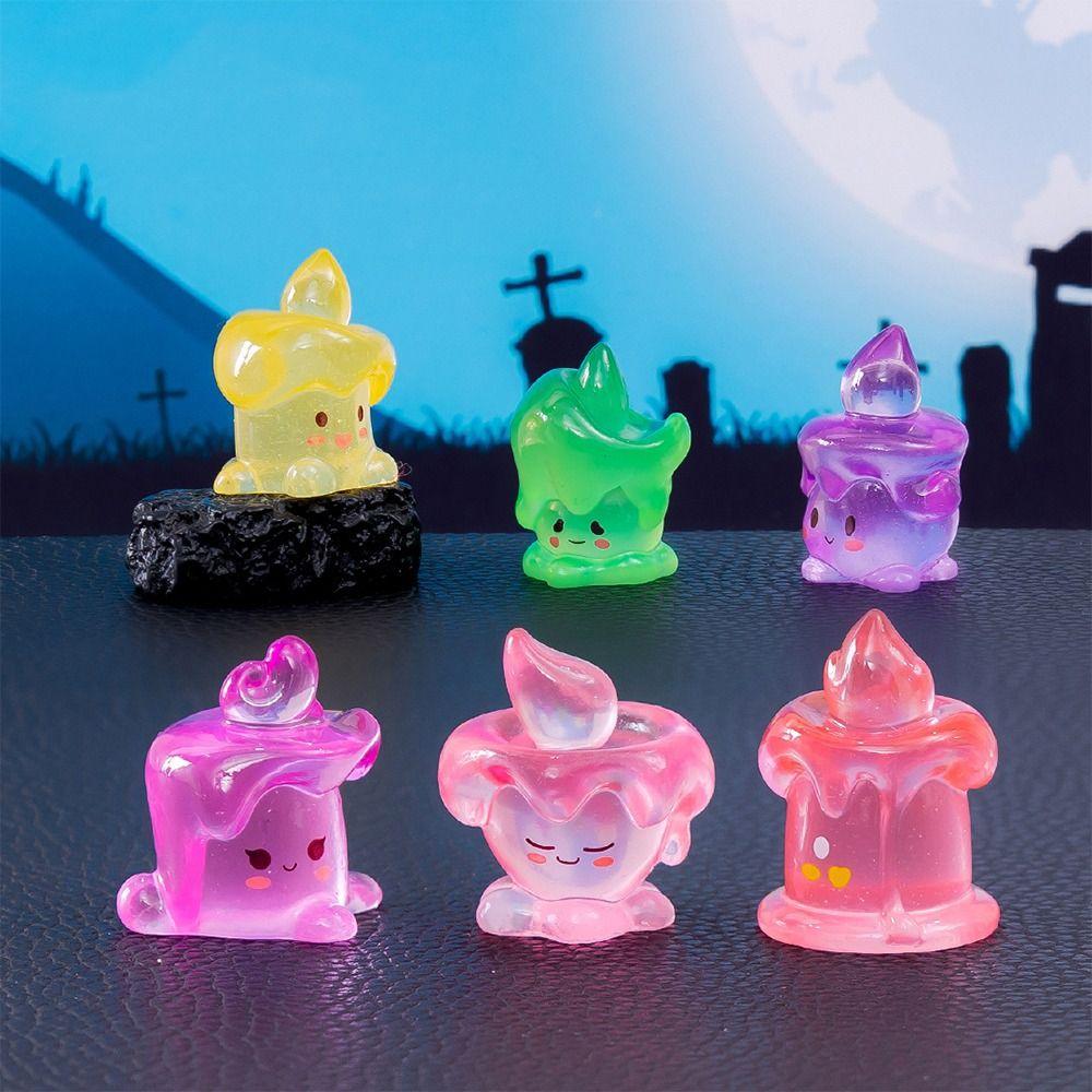 Creative Colored Halloween Candle Figurine Mini Resin Mini Candle Ornament DIY Decorations Funny Candle Statue Ghost Festival