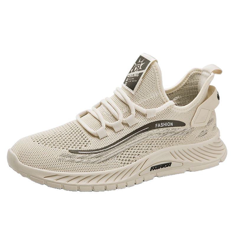 Flyknit Men's Breathable Summer Running Shoes - Soft Sole Casual Mesh Sneakers