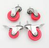 Red PVC Medium Duty Universal Swivel Caster with Brake