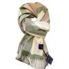 100 pure wool plaid scarf women's winter new girls autumn and winter green high-end feeling with coat scarf