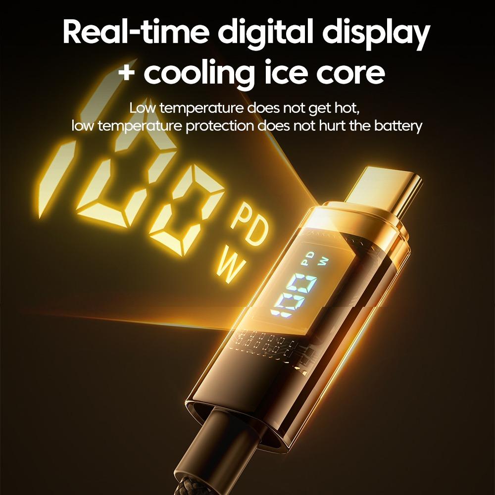 VAORLO светодиодный дисплей Кабель для быстрой зарядки 100 Вт Super Charge USB-C PD-C — фото 12