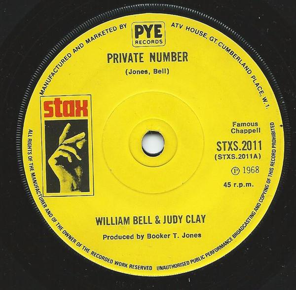 

7inch Record JUDY CLAY WILLIAM BELL Private Number My Baby Specialize STXS2011 Stax 1976 UK SoulFunk Used