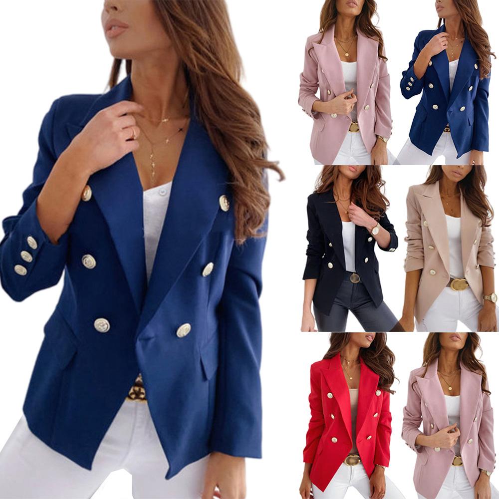 

Женский приталенный пиджак с длинным рукавом, рубашка, пальто, повседневный кардиган на пуговицах, верхняя одежда, верхняя одежда