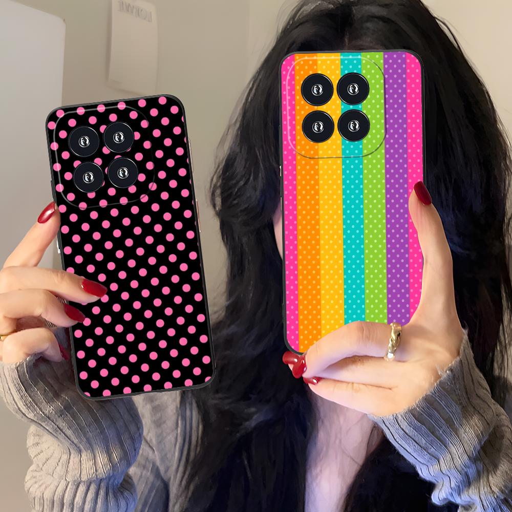 Pink Point Heart Mobile Phone Case for Xiaomi 15 14 13 12 Mi 11 T Ultra Lite Pro S X 5G Colorful Printing Cover Pretty Cover
