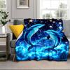 Delfine am Sternenhimmel Decke Flanelldecke für Bett, Sofa, Camping, Wandern, Picknick Zubehör, Geschenk für Familie Fan Geschenke