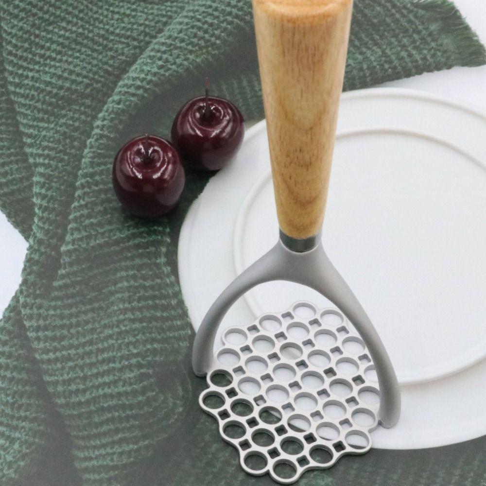 Manual Vegetable Smasher Wooden Handle Garlic Press Kitchen Gadget Potato Masher  Meat