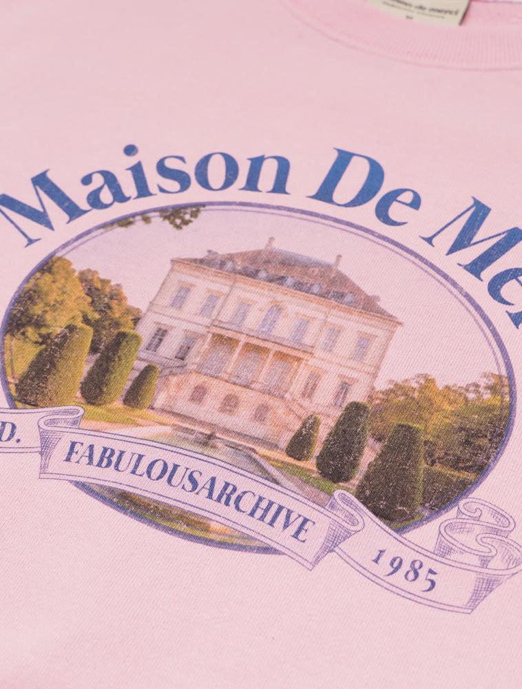 LA MAISON STUDIO Women'S Vintage Castle Garden Crop Sweatshirt Pink (Fcf1Ts205W)