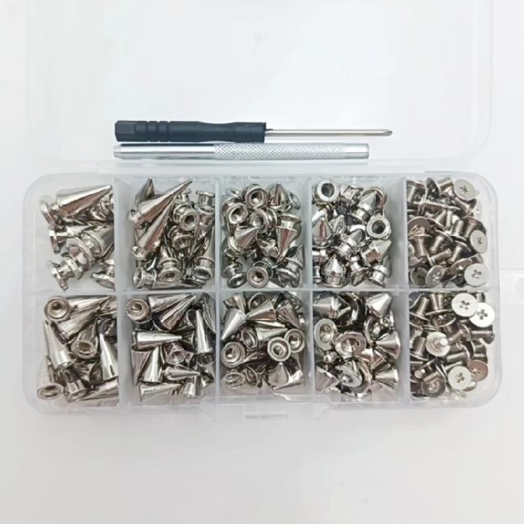354Pcs Spiked Punk Screw Rivets Studs Metal Warhead Bag Shoes Clothes Watchband Spikes Studs Decor Nail Buckles