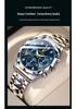 Longbo Men's Luxury Quartz Luminous Waterproof Roman Skeleton Wristwatch