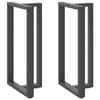 VidaXL Bar Table Legs In T-Shape, 2 Pieces, Anthracite, 60 X 35 X (110-111) Cm, Steel 4013106