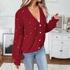 2026 Spring Valentine's Beaded V-neck Cardigan Sweater - Women's Fashion European & American Style