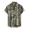 Men's Short Sleeved Shirt, Daily Fashion Printed Button Top, Chest Pocket Cardigan