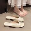 New Summer Women Slipper Square Toe Ladies Mules Sexy High Heels Slippers Female Designer Woman Shoes Claquette Femme