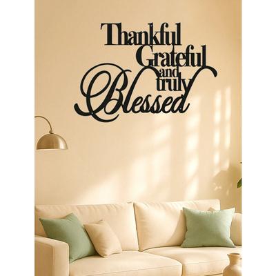 Personalized Thankful Grateful Metal Sign Steel Wall Art for Home Office Christmas Halloween Thanksgiving Gift