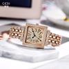 Women'S Fashion Niche Light Luxury Square Gypsy Star Large Dial Waterproof Quartz Alloy Watch