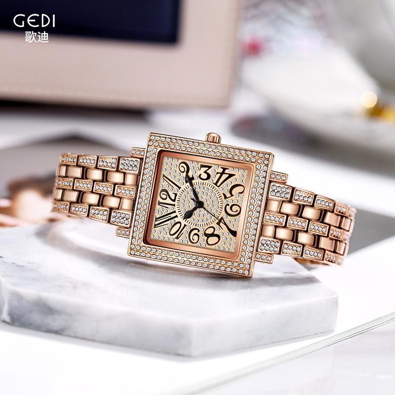 Women'S Fashion Niche Light Luxury Square Gypsy Star Large Dial Waterproof Quartz Alloy Watch