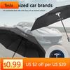 Car Sticker Tesla Car Emblem Portable Automatic Folding Rain Umbrella For Tesla Model S Model X Model 3 Roadster Cybertuck Auto