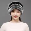 Fur Hat for Women Winter Rex Rabbit Fur Middle-aged and Elderly Ladies Mothers and Grandmothers Fashionable and Warm Knight Cap