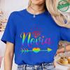 Spanish Girl Bachelorette Party T-Shirts, Rainbow Diamond Heart Arrow Graphic Tees for Bridal Shower, Team Bride Tribe Blouses